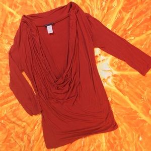 Sexy cowl neck long sleeve blouse